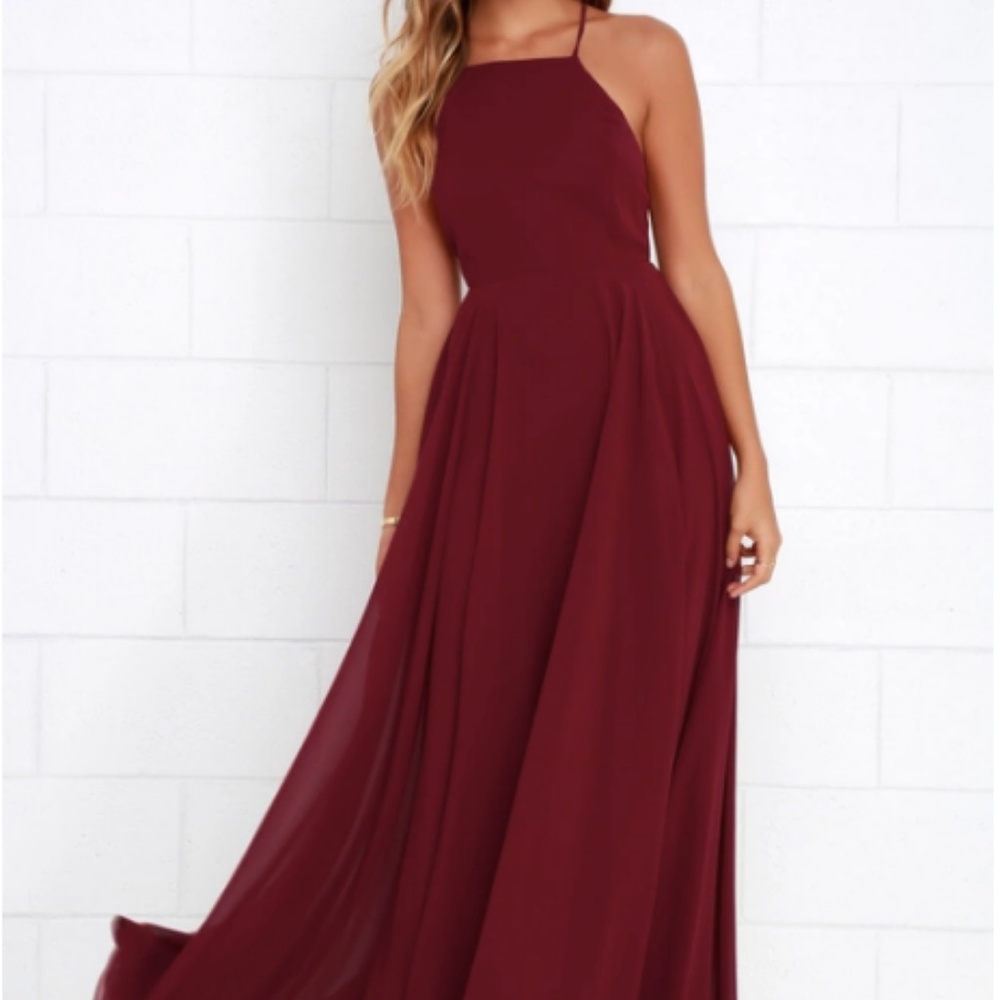 Lulu's Wine Red/Burgundy Maxi Dress